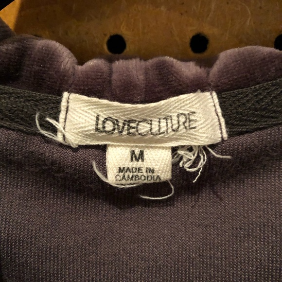 Love Culture Gray Velvet Velour Tracksuit Zip Up Hoodie with Front Pockets - Picture 3 of 3